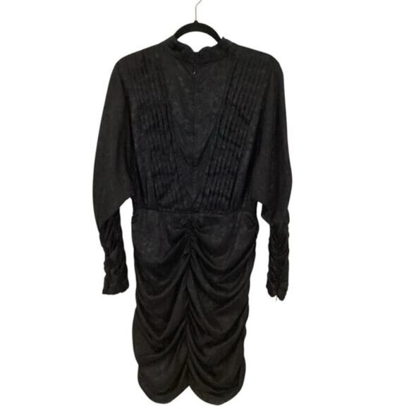 Hunter Bell Ariana Ruched Dress In Onyx Black Jacquard Size 12 - Picture 13 of 16